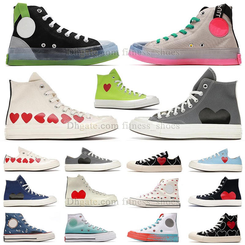 haut haut Hommes Femmes Casual Toile Chaussures Baskets Années 1970 Classique Grands Yeux Rouge Forme De Coeur Plate-Forme Nom Conjointement Étoi