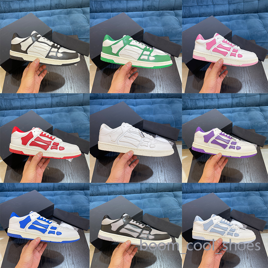 

Designer sneakers casual shoes amiris sneakers skelet bones runner skel skeleton shoes women men sports retro sneakers black white leather trainer