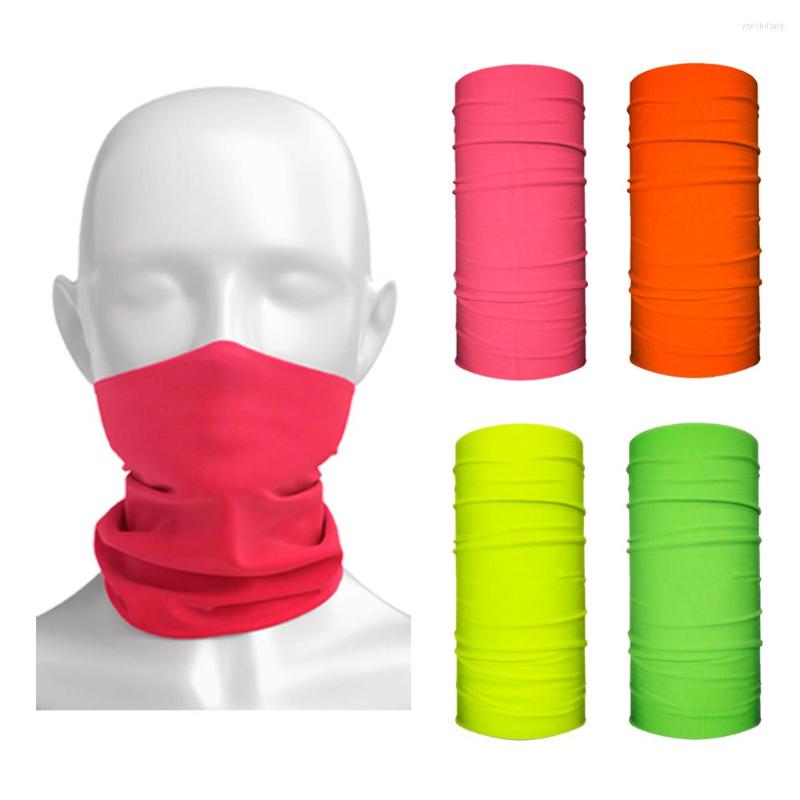 

Scarves Neon Pink/Orange/Yellow/Green Handband Neck Gaiter Solid Color Outdoor Sports Bandanas For Men Women Camping Cycling Mask Scarf
