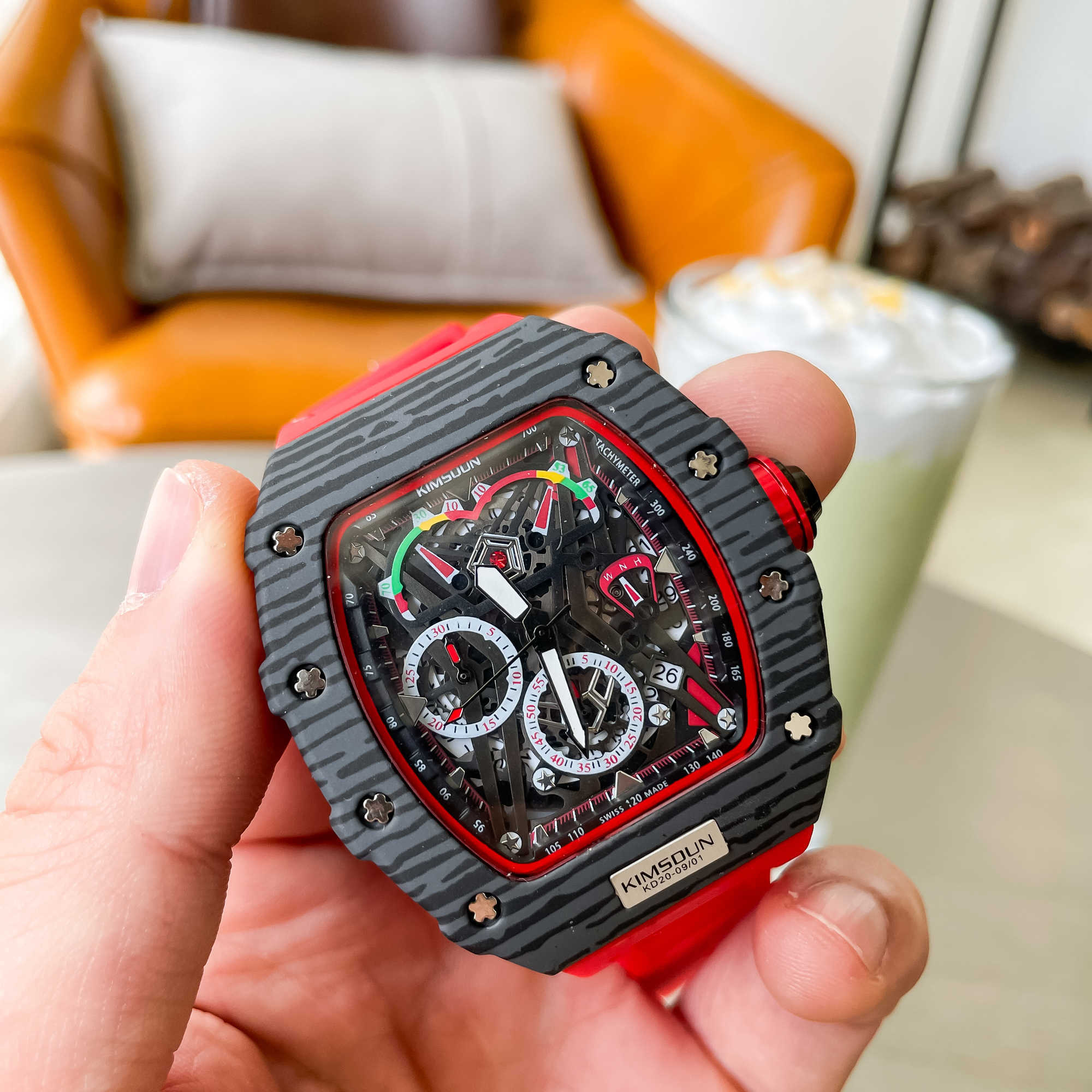 

Super mechanical chronograph wrist watches Rm50-03 ins fashion trend for multi-functional design couples new Designer Amazing High quality, Red with black face