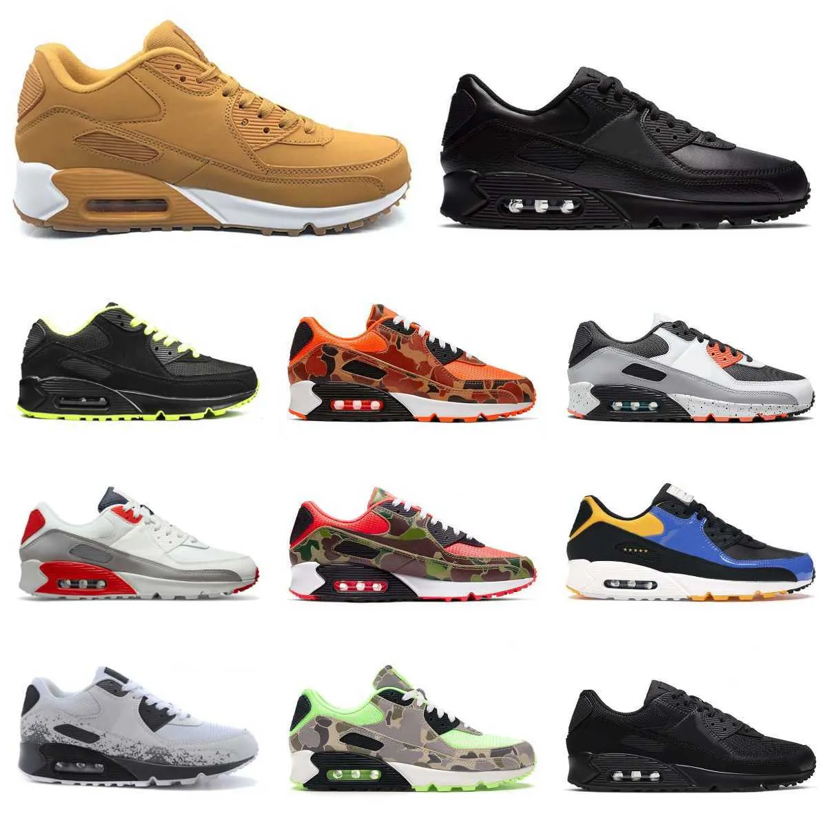 

Bicycle shoes Designer Mens 90 Running Sports Shoes Wolf Grey Polka Dot Infrared AirmaxS Total Laser Blue Airs Hyper Grape Triple White Blac, Y0109