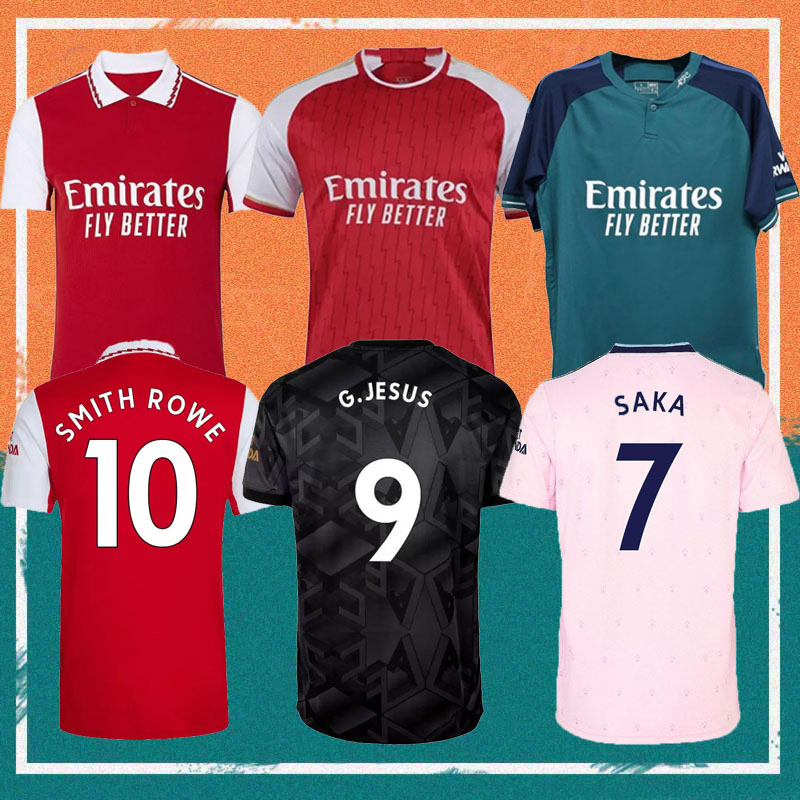 

22/23/24 Gunners G.JESUS Soccer jerseys 2023 ARsen THOMAS TROSSARD NKETIAH TIERNEY SMITH ROWE Shirt SALIBA ODEGAARD SAKA MARTINELLI Football kids kit Uniforms, No more red