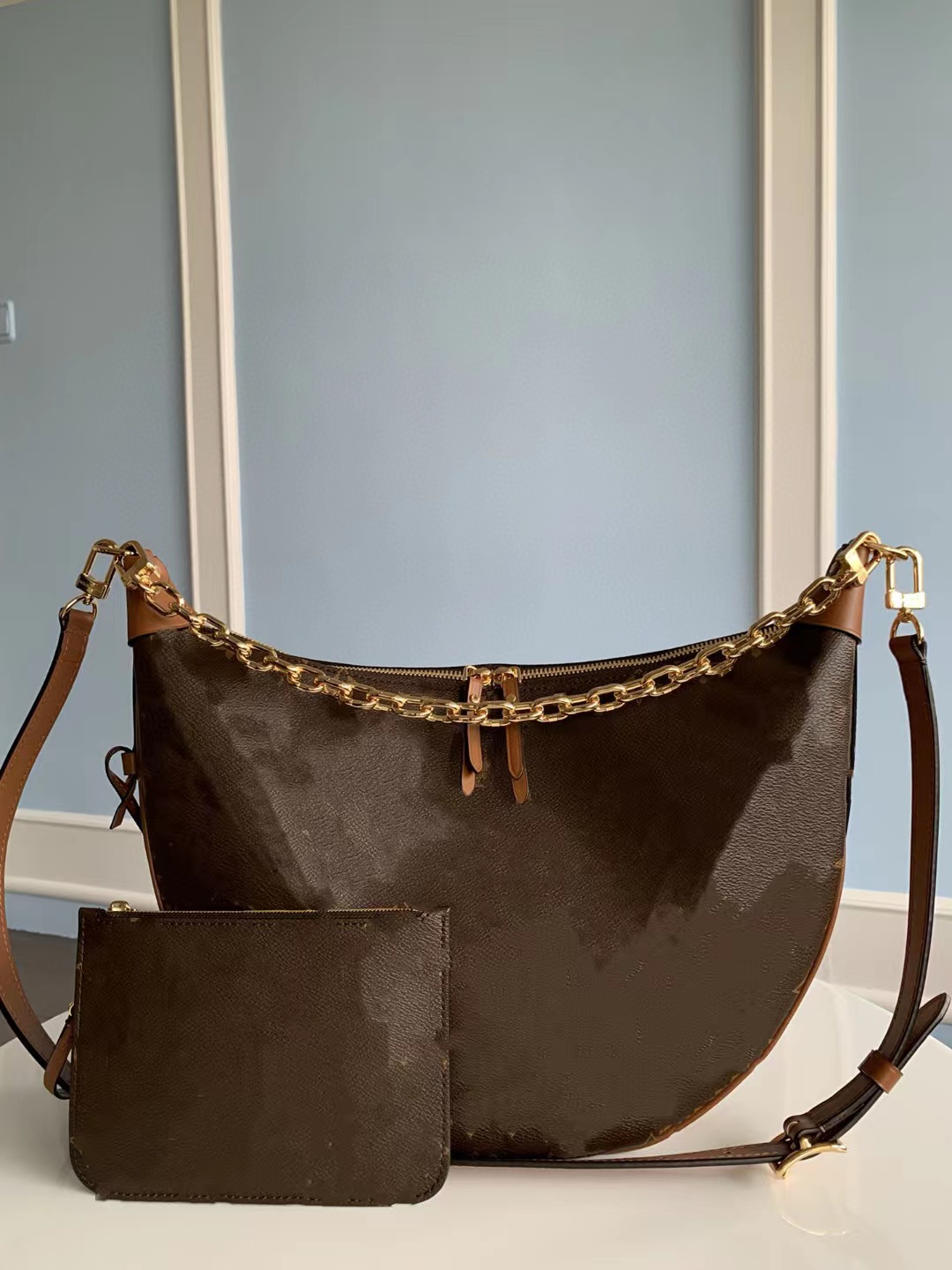 

10A Top Tier Mirror Quality Attache Shoulder Bag Luxury Designers Small Womens Real Leather Handbag Large Canvas Zipper Gold Shopping Bags Black Purse With Strap, Brown