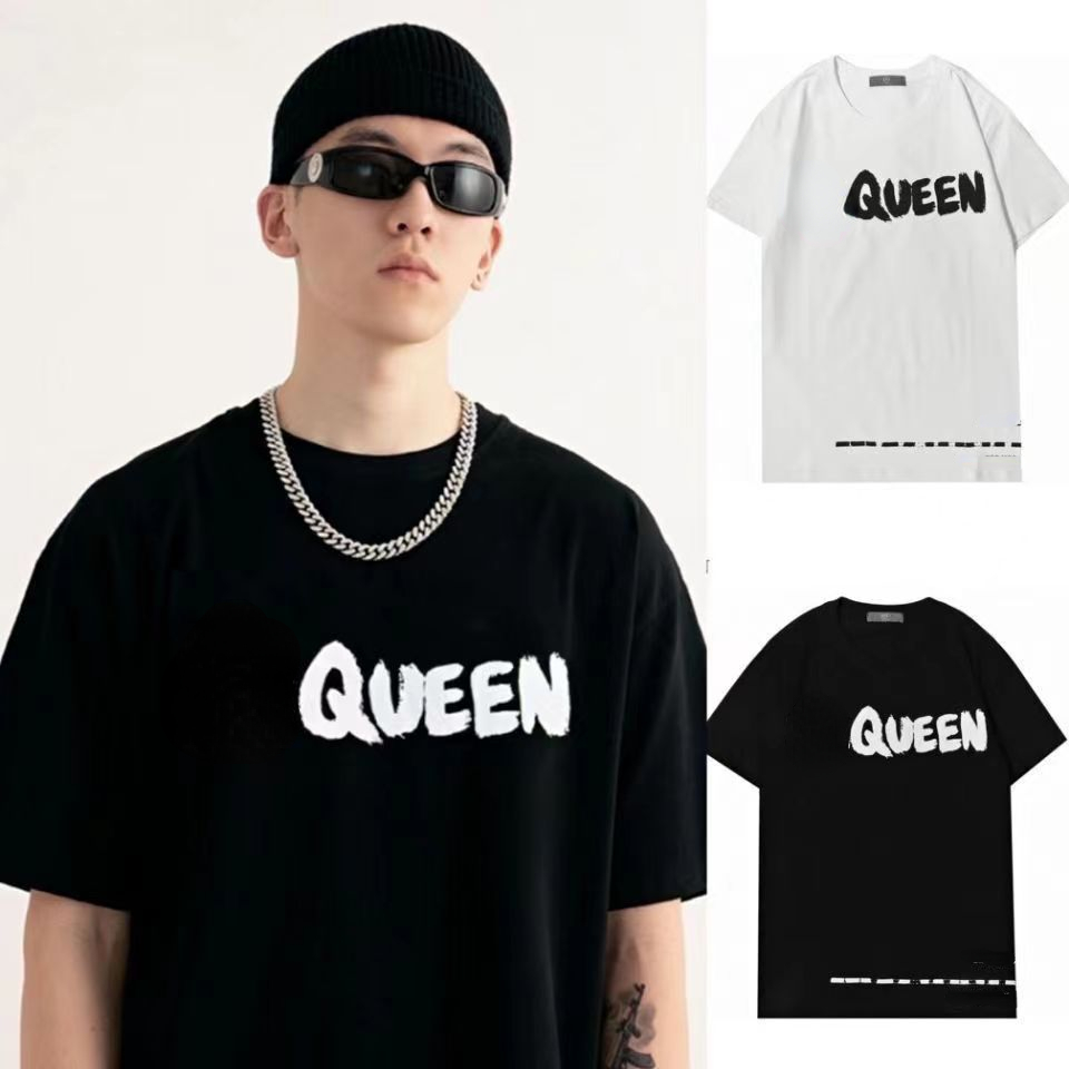 

2023 spring and summer new short-sleeved T-shirt OP16 men's casual trend T-shirt foreign trade men's and women's couples, Black