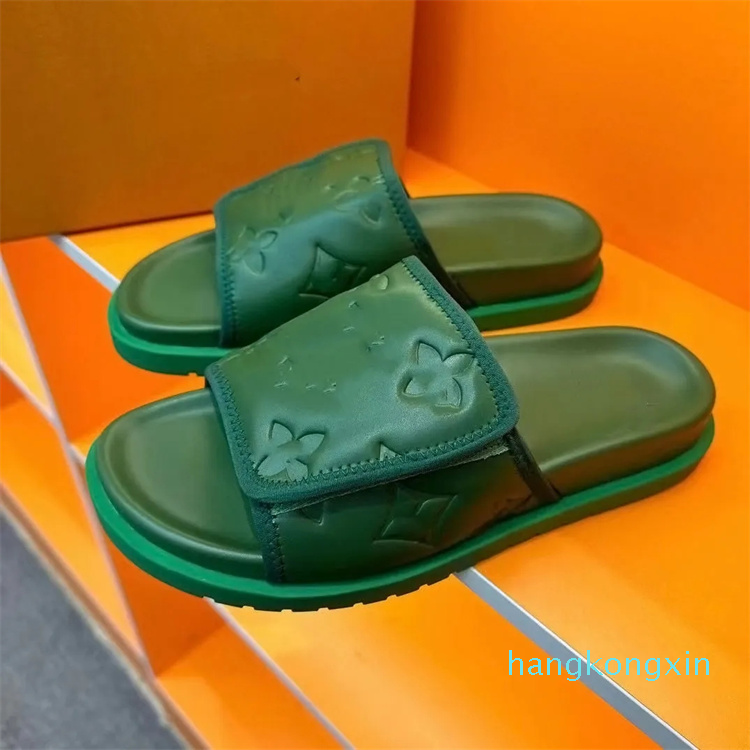 

flip-flops Pool Pillow Designer Slippers waterfront miami MULE Sandals Calfskin Slides bom dia Flat Mules sliders Comfort Summer Beach Slipper