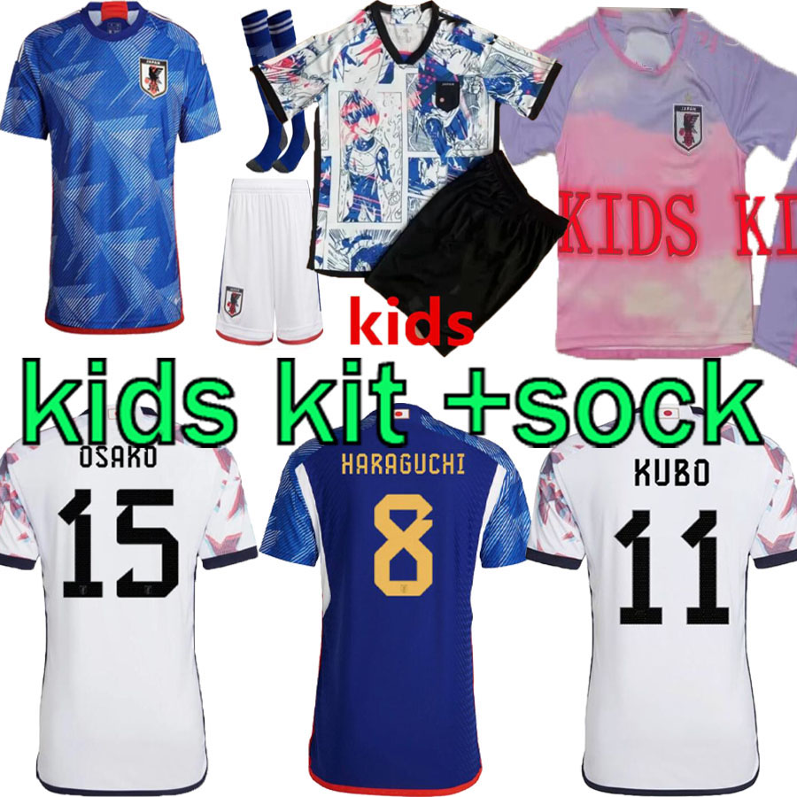

2022 2023 2024 Japan Dragon Bowl soccer jerseys kids kit Cartoon Special edition TSUBASA ATOM MINAMINO USOPP SANJI HYUGA LUFFY Football Shirt uniform, Black