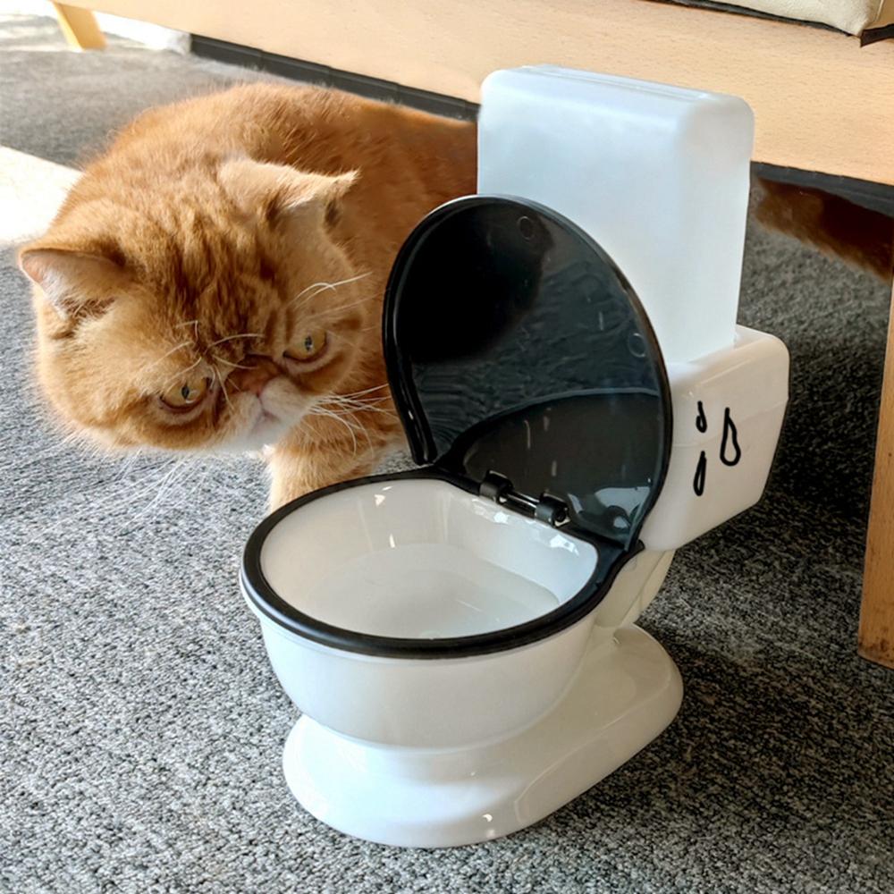 

Feeders 650ml Cat Water Dispenser Toilet Shape Drinking Bowl For Pet Automatic Water Feeder Funny Dogs Cats Drinker Pet Supplies