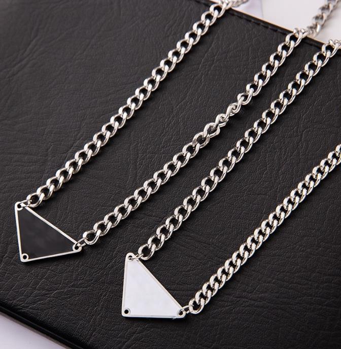 Luxury Brand Triangle Letter Necklaces Designer Statement Jewelry Titanium Steel Pendant Necklace Chain Men Women Unisex Jewelry Accessories Gift-image-864753577