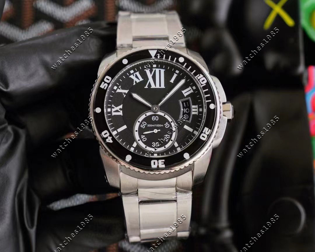 

Wristwatches Automatic rubber Watches 43mm Stainless Steel Mechanical Watches Case and Bracelet Fashion mens Male Wristwatch