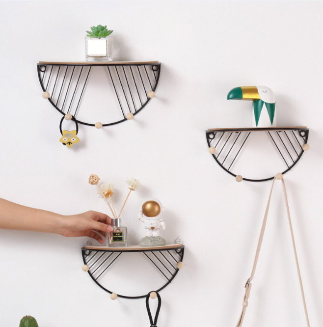 

Kitchen shelving Iron Hook Wall Shelf Organizer Multifunctional Key Hook for Office