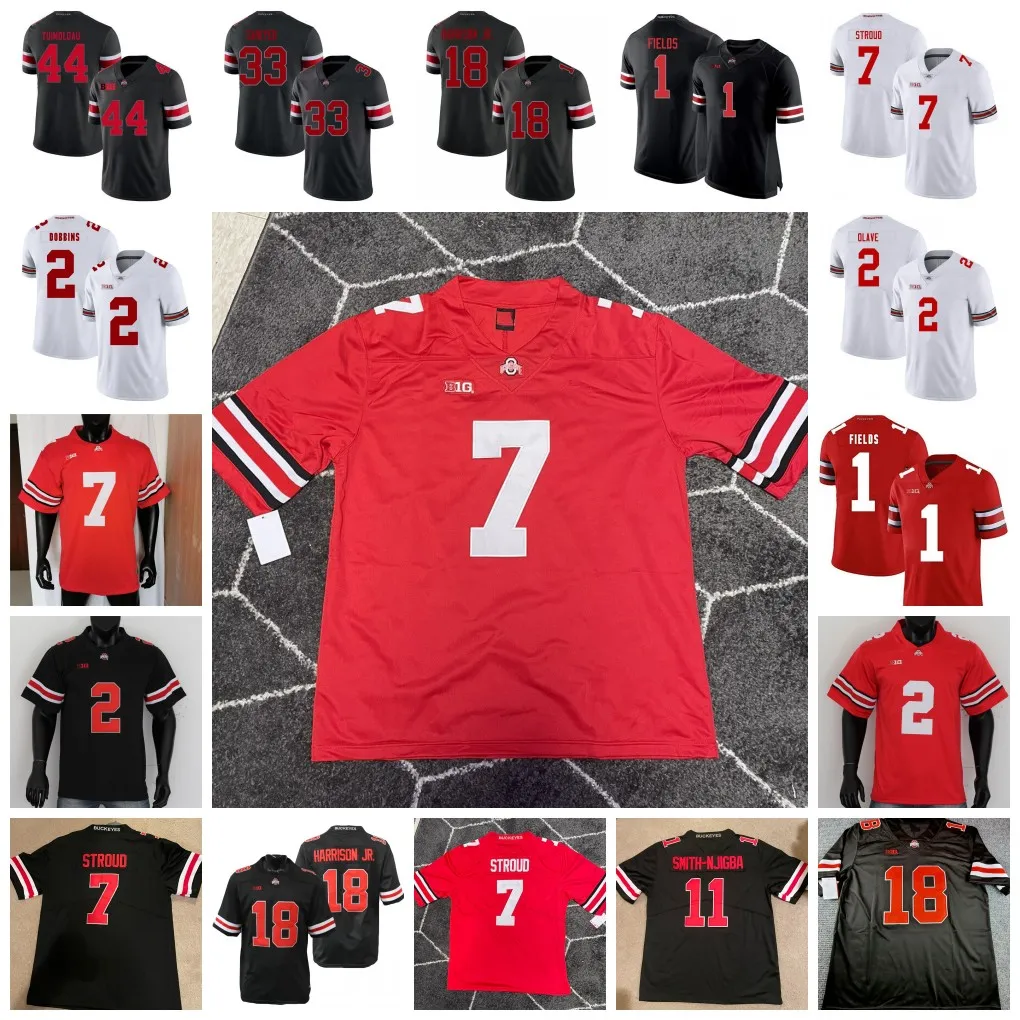 

Custom NCAA Ohio State Buckeyes Jersey C.J. Stroud Jaxon Smith-Njigba Miyan Williams J.T. Tuimoloau TreVeyon Henderson Emeka Egbuka Marvin Harrison Jr. Cade, White-100th