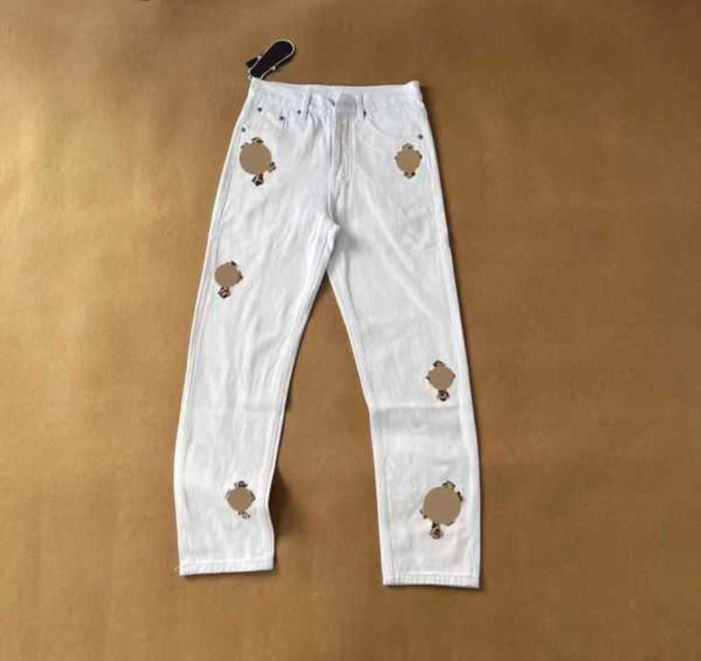 

Designer Clothing Mens Jeans Denim Pants Chromes Cross Ch Washed Into Old Straight Jean Hearts Splashink Loose Cross Printed Casual Crucifix Embroidery Applique