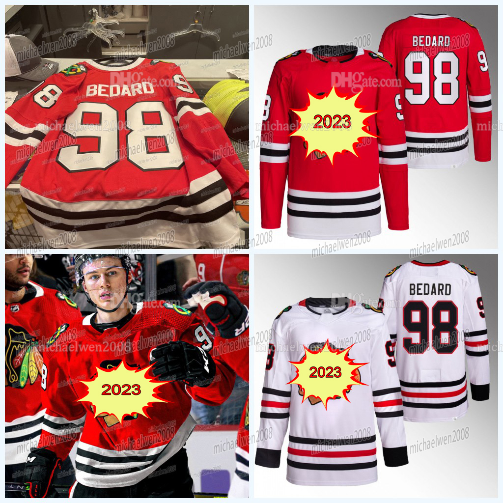 

98 Connor Bedard Chicago Jersey Blackhawks Jonathan Toews Patrick Kane Seth Jones Ian Mitchell Petr Mrazek Reese Johnson Anders Bjork Jakub Pour Connor Murphy, Blue
