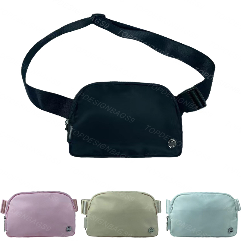 

Mens Womens LULU Designer Waist Belt Bags Fashion Sport Runner Fanny Pack Belly Waist Bum Bag Fitness Running Yoga Waterproof Canvas LU Bag, No.9 rosered