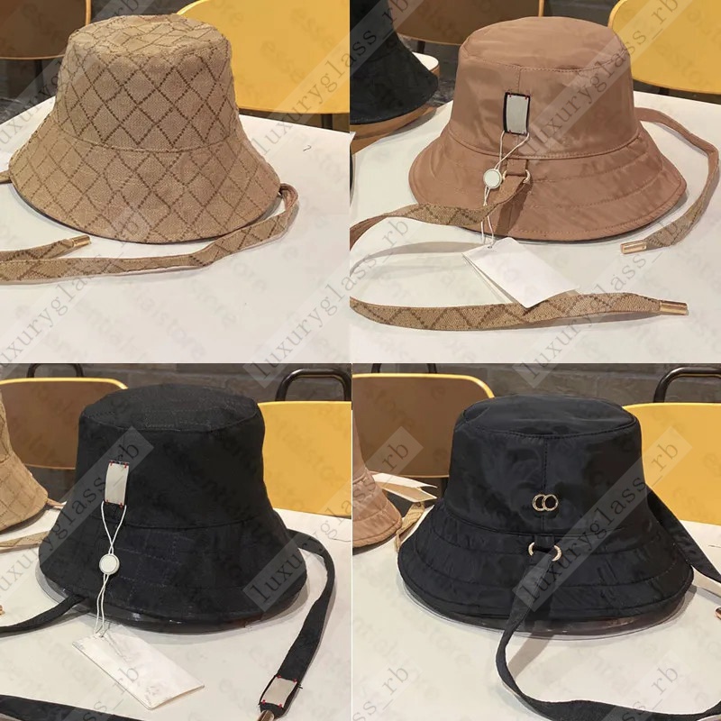 

Designer Bucket Hats For Men Women Reversible Sun Hat Long Strap Traveling Sun Protection Caps Casquette Full Letter Breathable Sunbonnet, 11