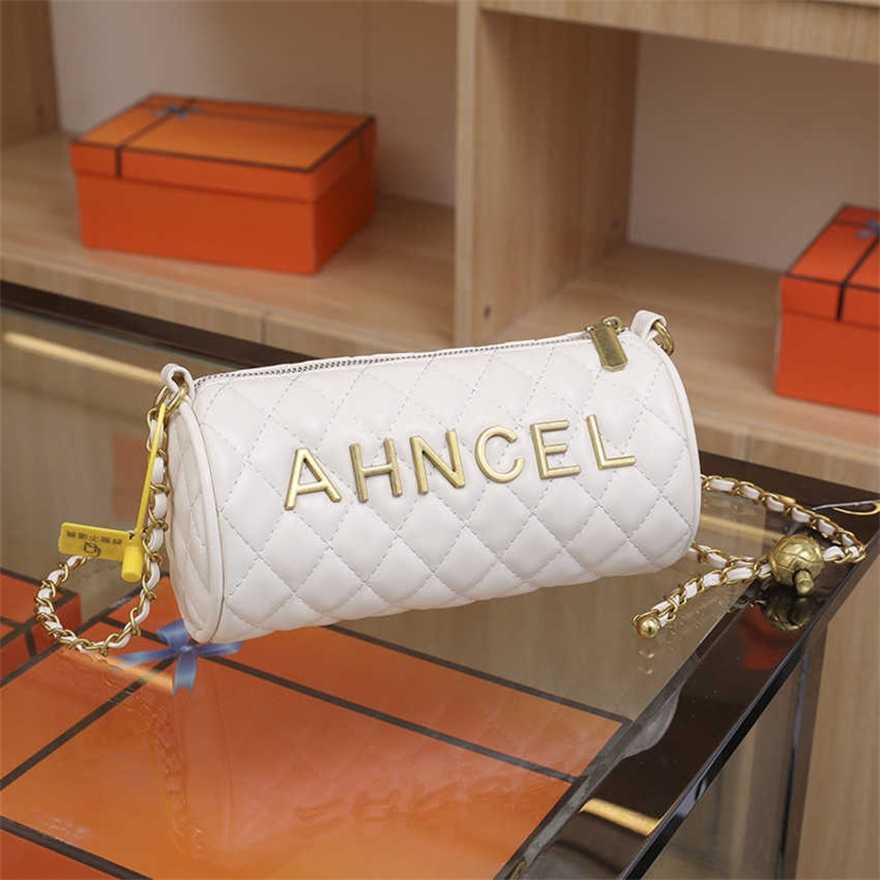 

19% OFF 2023 Fashion handbag Lingge Embroidered Thread for Women's Autumn/Winter New Popular Temperament Versatile Chain Crossbody Small Cylinder Bag, Black7