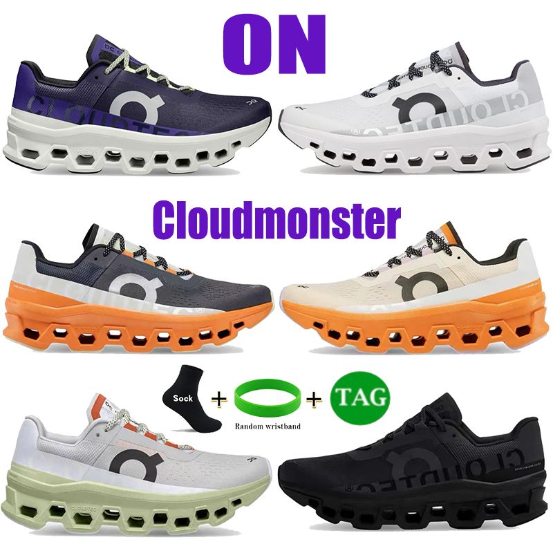 

2023 Fashion On Running shoes Cloudmonster mens designer sneakers Acai Purple Yellow Undyed White Frost Surf Eclipse Turmeric triple black womens sports trainers, 05 eclipse turmeric