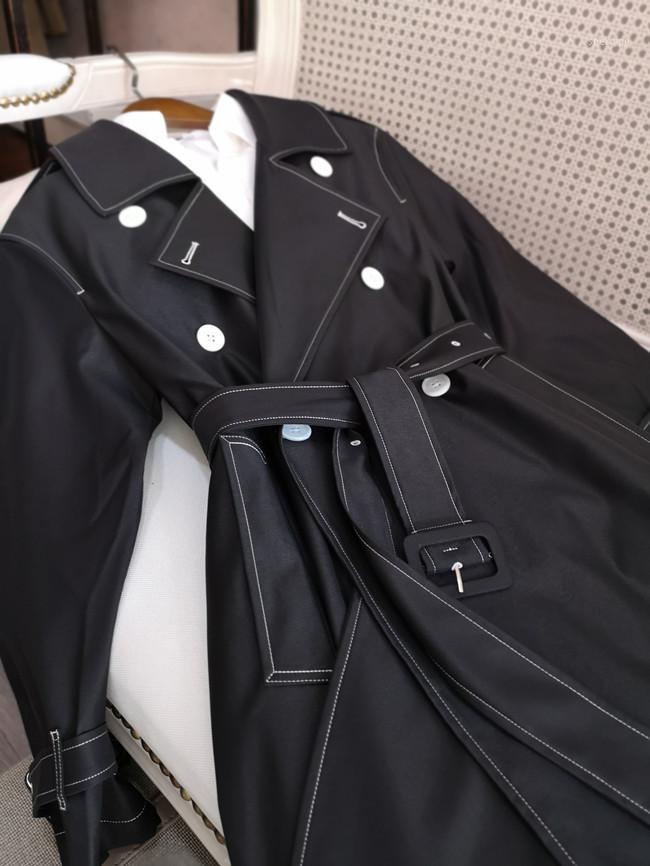 

Women' Trench Coats Women Coat Arrival 2023 Spring Long Double Breasted Casual British Outerwear, Black