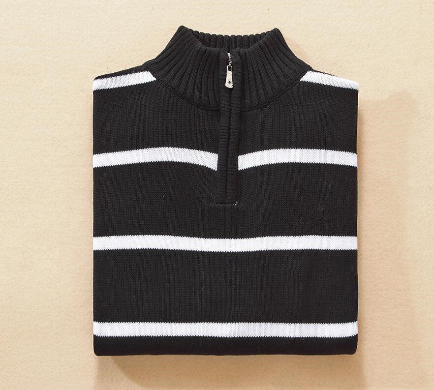 Pull d'automne Pony Pony rayé tricoté à moitié zip pull de mode veste asiatique taille m l xl xxl