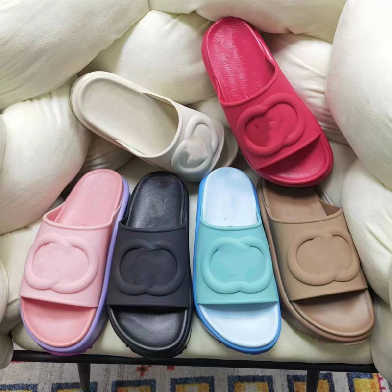 pantoufles de luxe toboggan créateurs de marque femmes dames sandales à plateforme en caoutchouc en matériaux transparents à la mode sexy belle p