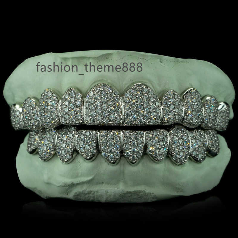 

Blues RTS bling iced out moissanite teeth grillz sterling silver S925 custom moissanite honeycomb teeth grillz for fine jewelry
