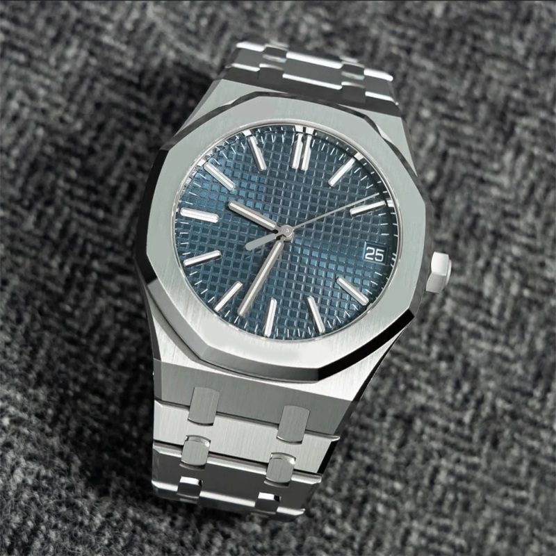 

Movement watches men royal plated gold watch oak waterproof orologio di lusso aaa fashion automatic mechanical watch full stainless steel 42MM 15500st xb01 Q2, Box