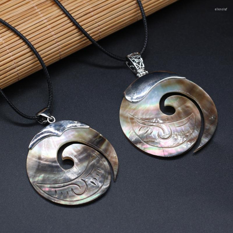 

Pendant Necklaces Wholesale4PCS Natural Freshwater Black Alloy Round Necklace For Jewelry Making DIY Accessories Charm Gift Party