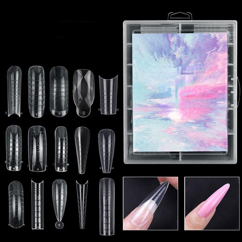 

False Nails Manicure Nail Mold Crystal Extension Paperless Fast Potherapy Piece 120 Pieces BoxedFalse, Beige