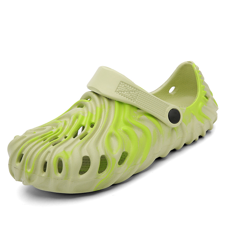 

Fingerprint Sandals Trendy Casual Couple Style Slip Resistant Beach Shoes Thick Soles Lightweight Hole Shoes CORS HA691-10, Pink