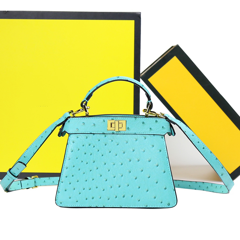 

Ostrich Tote Bags Designer Twist Lock Handbags Top Handle Crossbody Bags Shoulder Bags Shopping Bag Genuine Leather Interval Purse Gold Hardware Luxury Bags Pouch