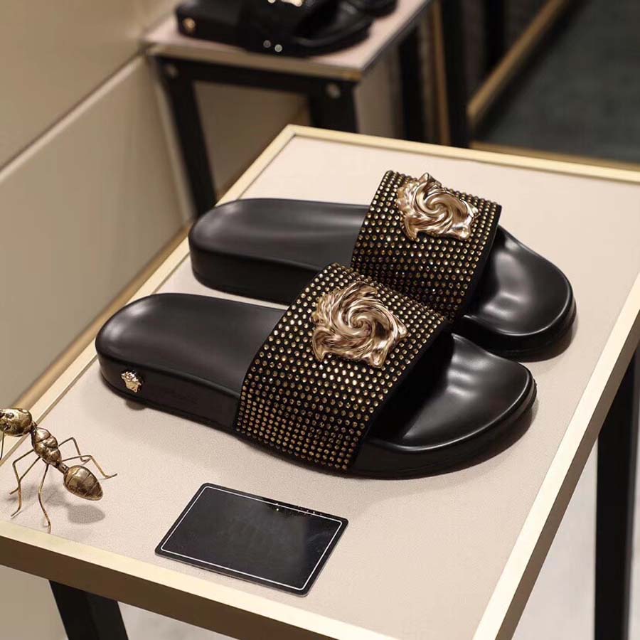 

desinger slippers slide thong sandal brown leather letters sandals women slipper men slides waterfront womens 35-41 with box dust bag, #13