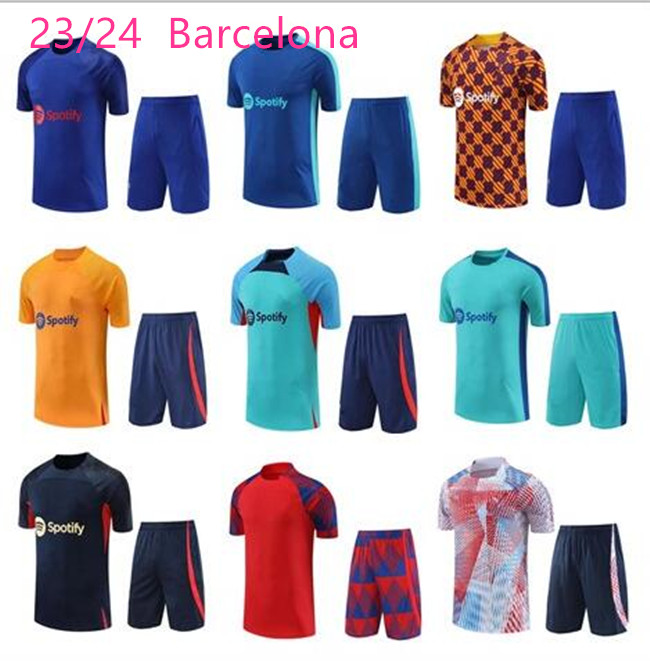 

22 23 24 Barcelona TRACKSUIT soccer Jerseys barca TRAINING SUIT 2023 24 Barcelona Short sleeves suit tracksuits men kids sportswear set