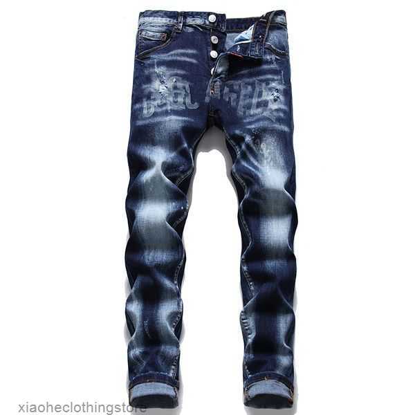 

pants Designer jeans mens pants linen Hip Hop Men Jeans Distressed Ripped Biker Slim Fit Motorcycle Denim For Men 06W0 FE8N