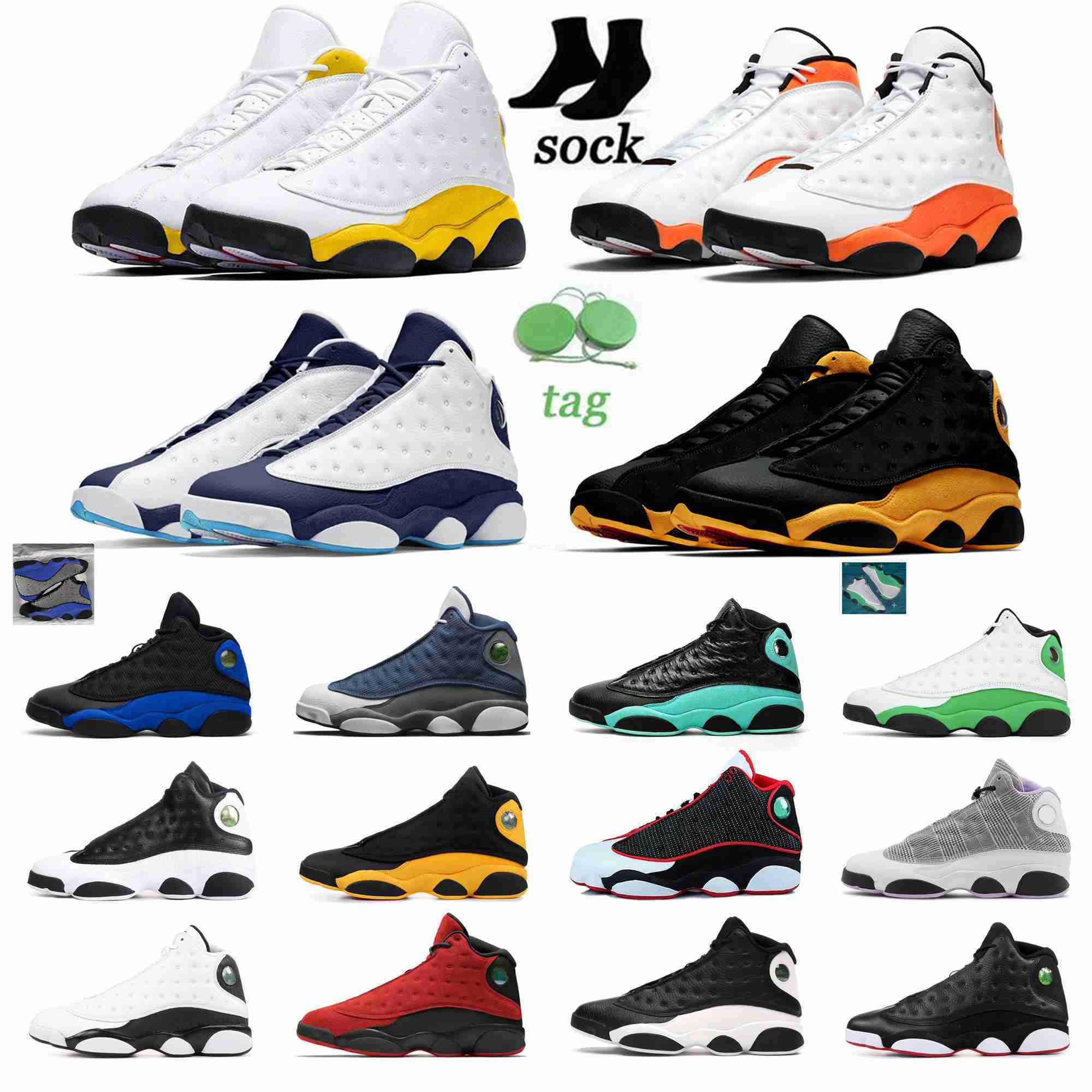 

13s men Basketball Shoes 13 Hyper Royal wolf grey Red Flint Obsidian houndstooth History of Flight Black Cat Altitude women mens trainers sneakers, #2 red flint 7-13