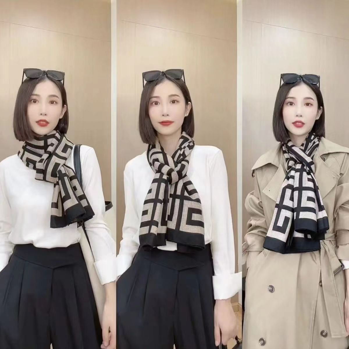 

Fashion scarves high-end shawls cotton and linen feel scarves warm neck protection windproof and cold resistant scarf for women