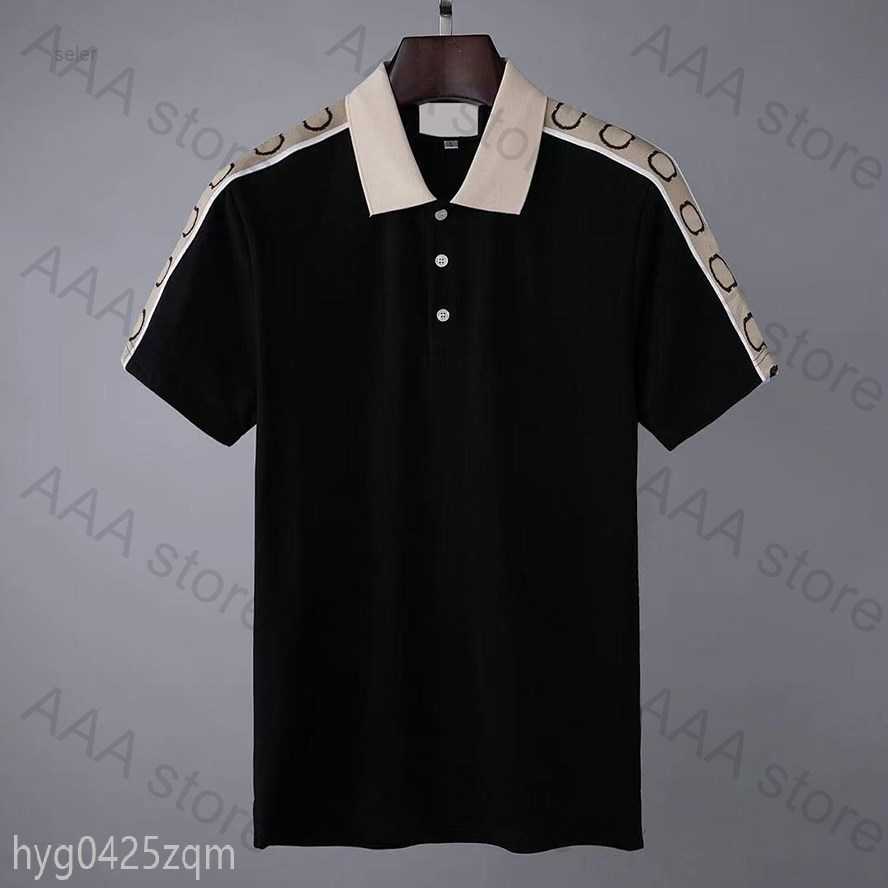 

5a 2021ss Polo Shirts Men Polos Casual Mens t Shirt Snake Bee Letter Print Embroidery Fashion High Street Man Tee H5O0