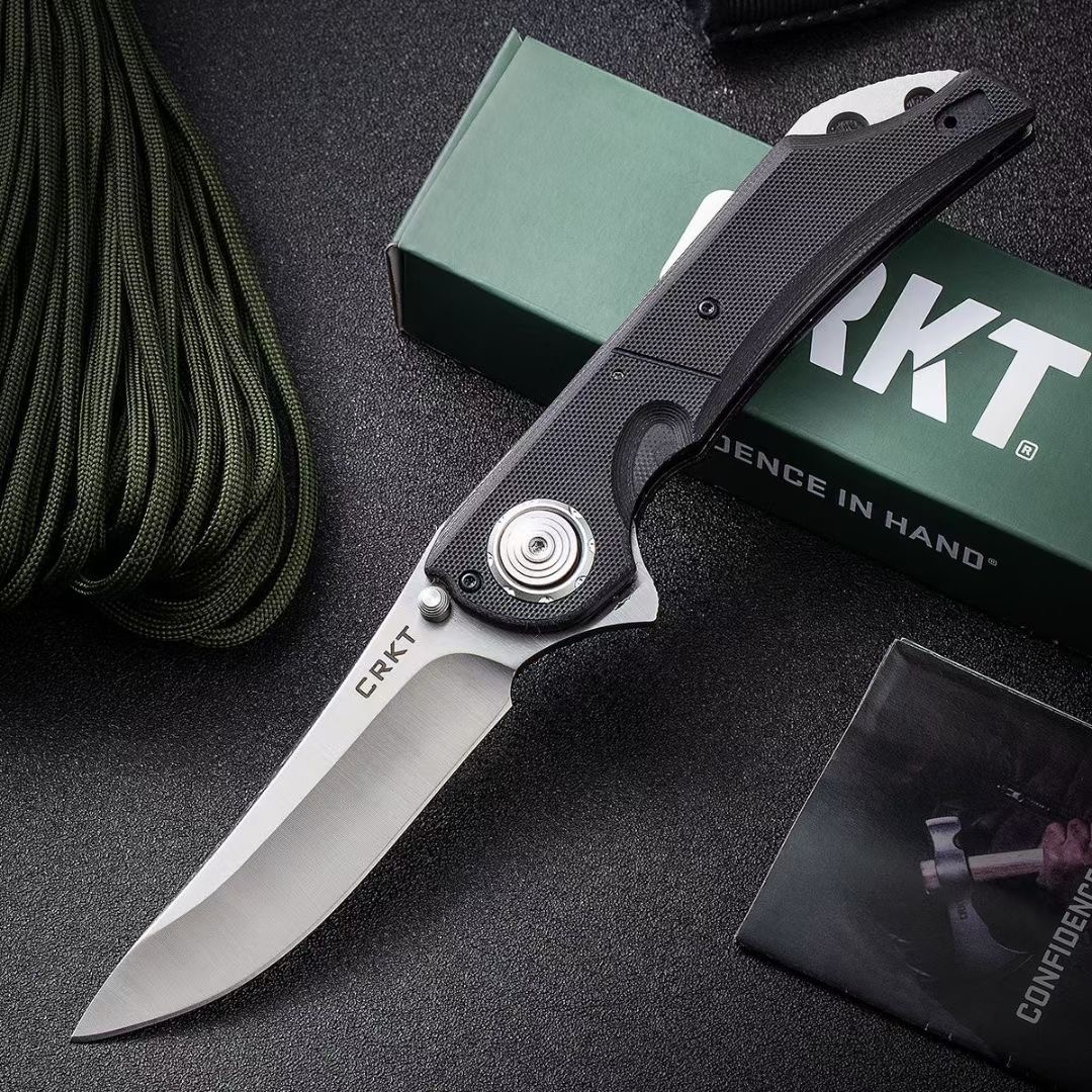 

Columbia River CRKT 5401 Flipper Folding Knife D2 Satin Plain Blade G10 Handles Pocket Knives Rescue Utility EDC Tools