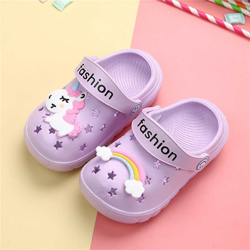 

2021 Unicorn Toddler Slippers for Shoes Boy Summer Girl Rainbow Animal Kids Outdoor Baby Slippers Cartoon Kids Slippers N4VT, Red