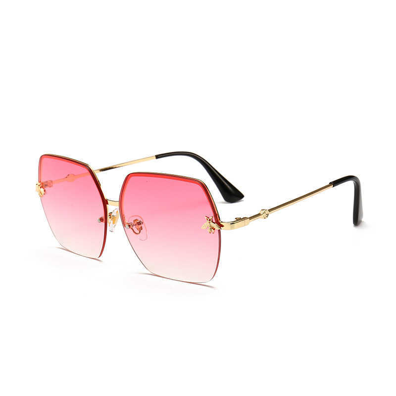 

New Frameless Metal Sunglasses Little Bee Square sunglasses 9044