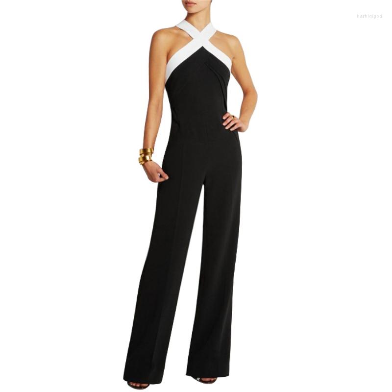 

Women's Jumpsuits Wholesale- 5 Colors Women Sexy Sleeveless Playsuits Jumpsuit Bandage Bodycon Romper Trousers Pant Clubwear Overall Black