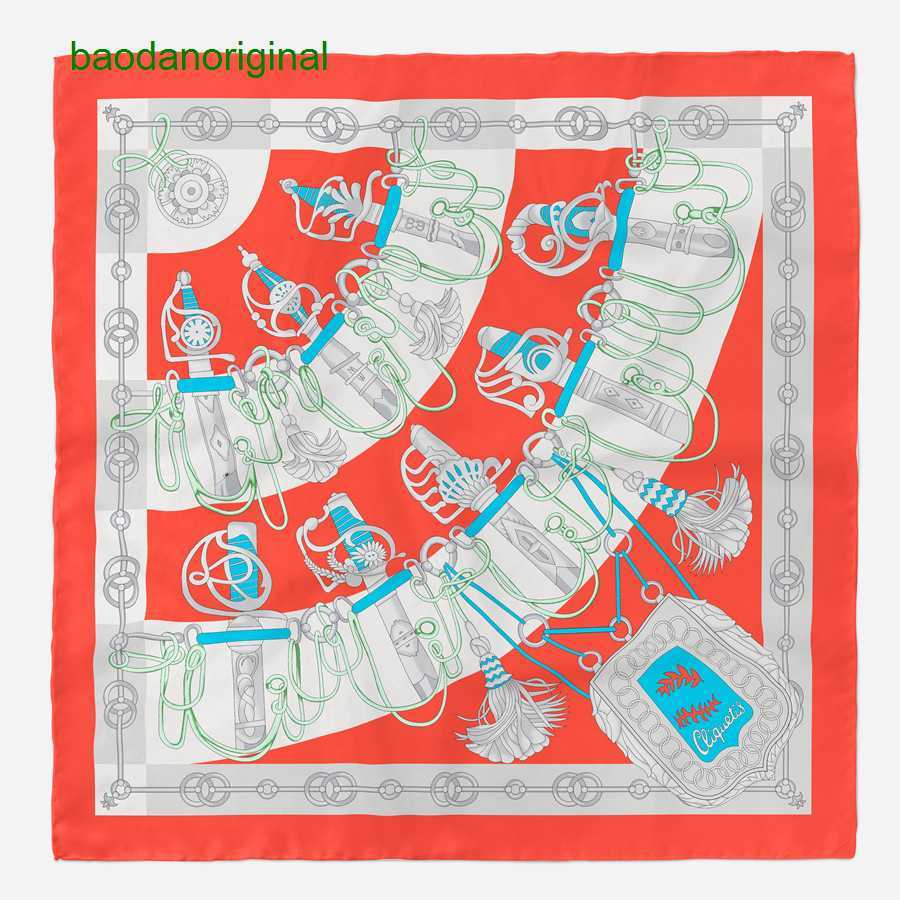 

Hemres Designer Scarves 53cm Summer New Military Knife Chain Women's Twill Decoration Small Square Scarf