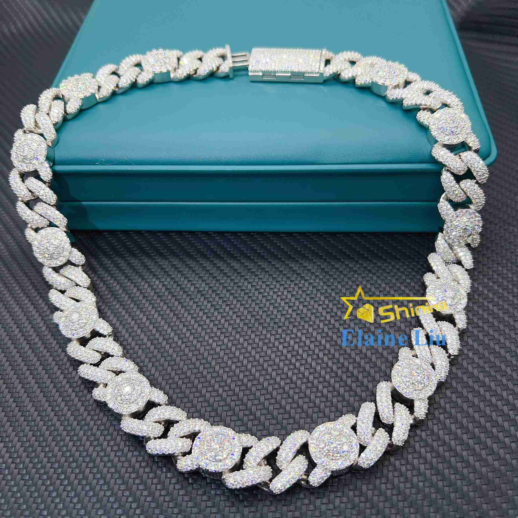 

Wholesale Price 925 Sterling Silver Gold Plated Vvs Moissanite Cuban Link Chain