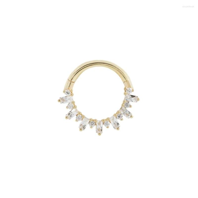 

Hoop Earrings CANNER Real 925 Sterling Silver For Women Crown Shape Diamond Cartilage Nose Ring Piercing Fine Jewelry