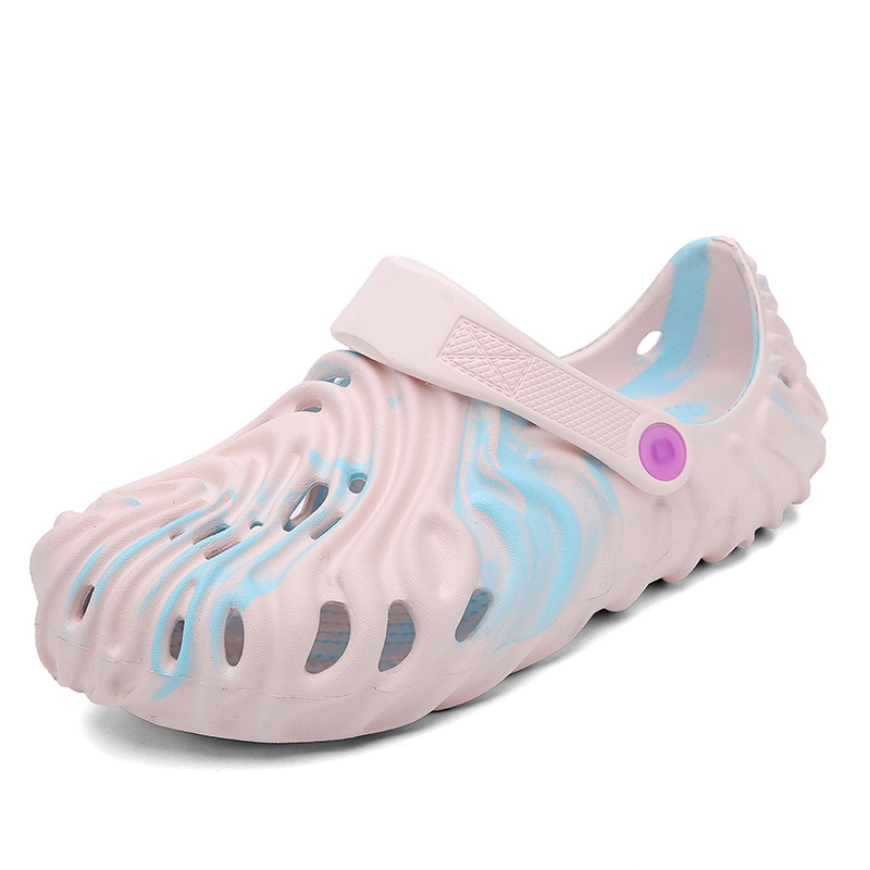 

Fingerprint Sandals Trendy Casual Couple Style Slip Resistant Beach Shoes Thick Soles Lightweight Hole Shoes CORS HA691-5, Black