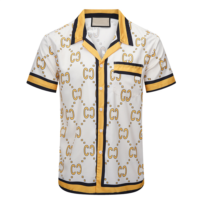 

6 2023New Short Sleeve Shirt Printed Mens and womens high-quality designer Real silk Shirt Polo size M L  2XL 3XL#10