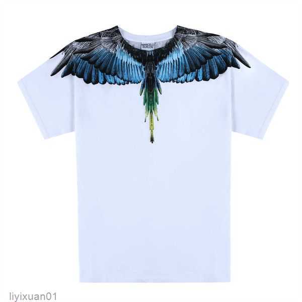 

designer Marcelos Burlons Pink Purple Winged Short Sleeve Men's and Women's Street T-shirts Summer Fashion Ins 2 74CX, Black: dream blue