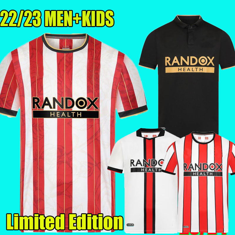 

22 23 SHEFFIELD soccer jerseys Limited Edition Promotion Kit Sander Berge UNITED John Egan Rhian Brewster Anel Ahmedhodzic Oliver Jayden Bogle football shirt, Scotland 150th black+patch