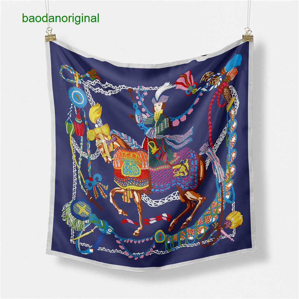 

Hemres Designer Scarves Noble Horse Luxury Chain Small Spring and Autumn Twill Simulated Silk Hairband Binding Bag Professional Decoration Scarf Female