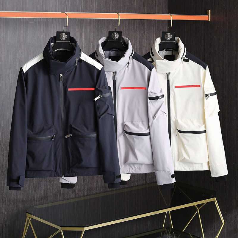 

Italy Style Famous Designer luxury Mens Jackets 2023 Autumn Canada Hooded Coat Color Contrast Business Casual Comfortable Jacket Men, Black