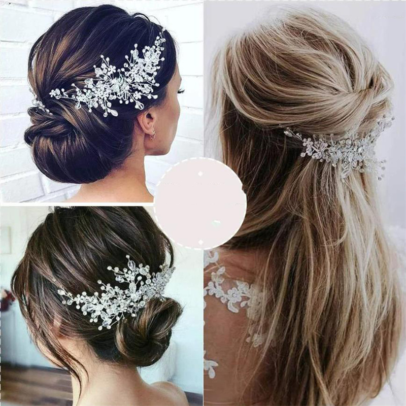 

FD-0068 Beautiful Bride Headwear Rhinestone Hair Clip Wedding Edge Clip Handmade Wedding Jewelry Original Design Hair Accessories Banquet Plate Hair Accessories